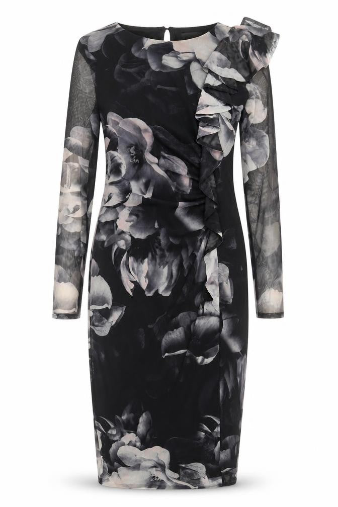 Coast Women's Black Floral Midi Bodycon Dress