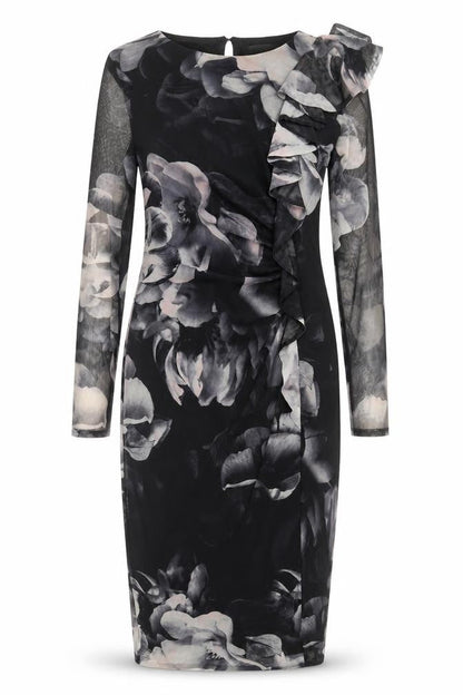 Coast Women's Black Floral Midi Bodycon Dress
