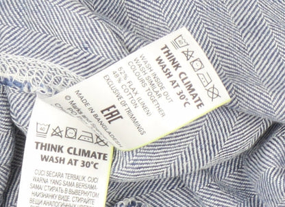 Womens UK Size 16 Marks and Spencer Regular Fit Cropped Blue Trousers