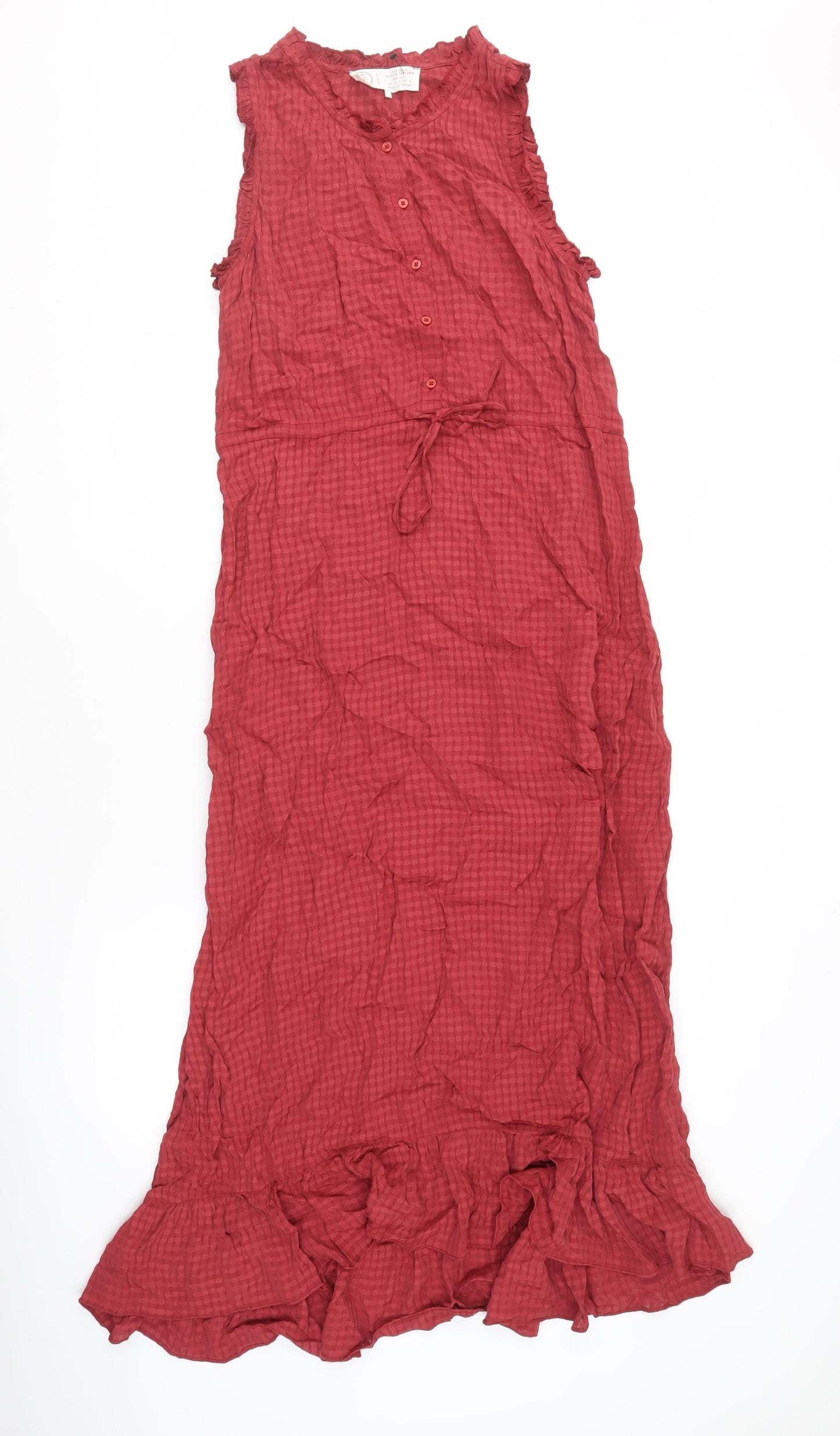 Fat Face Women's Red Sleeveless Button Dress