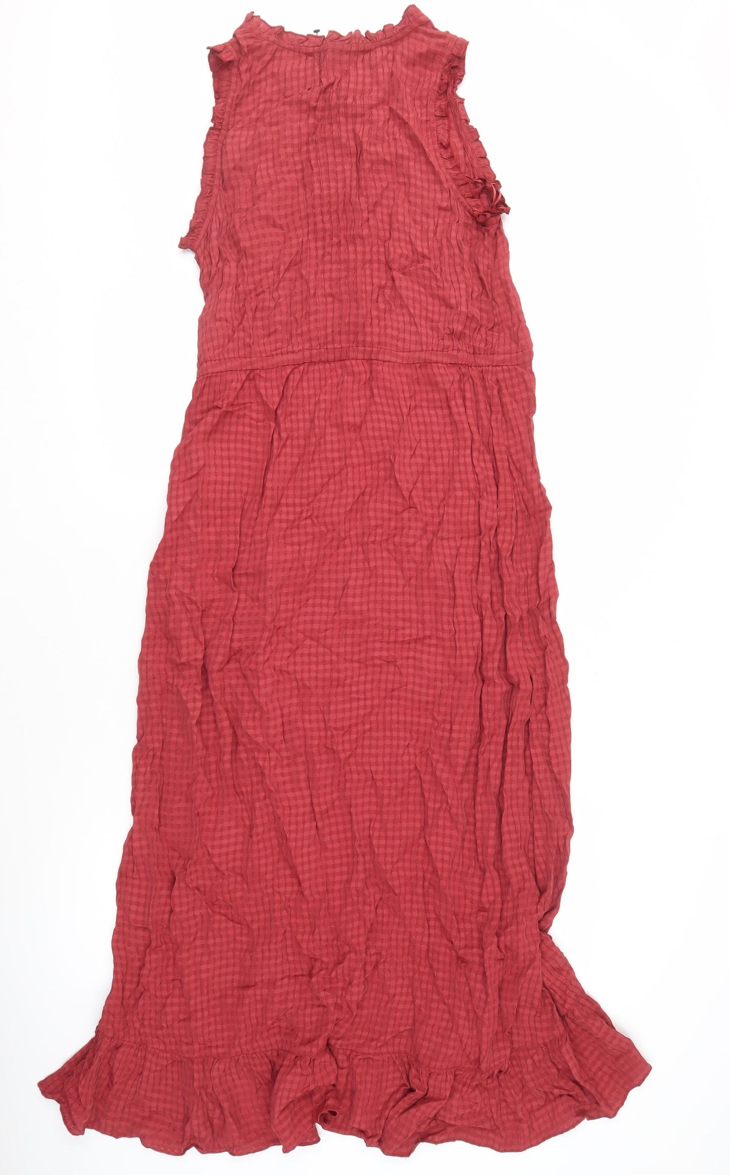 Fat Face Women's Red Sleeveless Button Dress