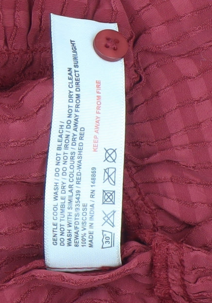 Fat Face Women's Red Sleeveless Button Dress