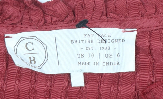 Fat Face Women's Red Sleeveless Button Dress