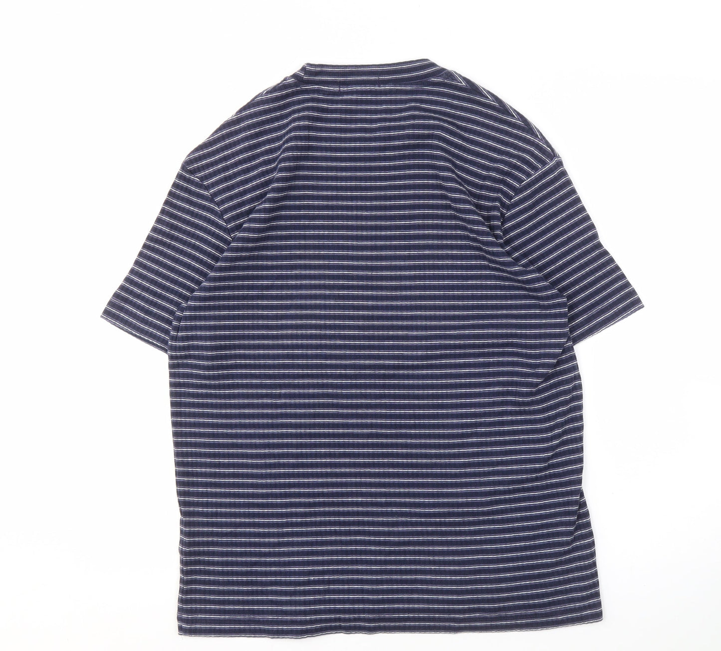 Marks and Spencer Men's Medium Navy Striped Shirt