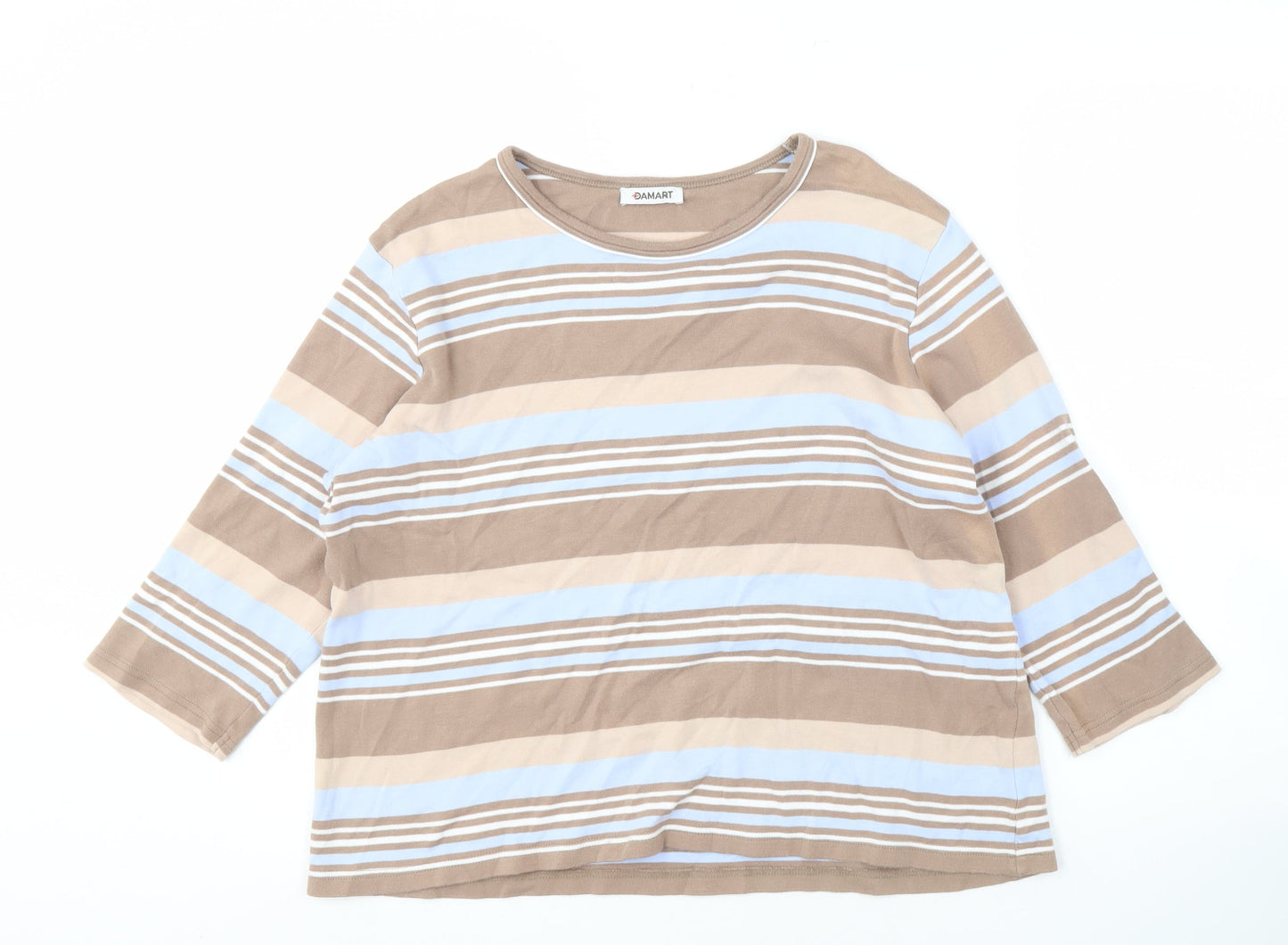 Damart Women's Multicoloured Striped Top Size M