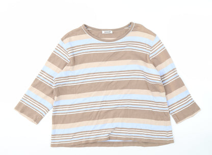 Damart Women's Multicoloured Striped Top Size M