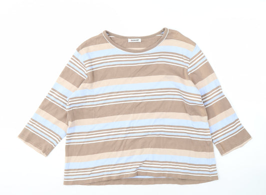 Damart Women's Multicoloured Striped Top Size M