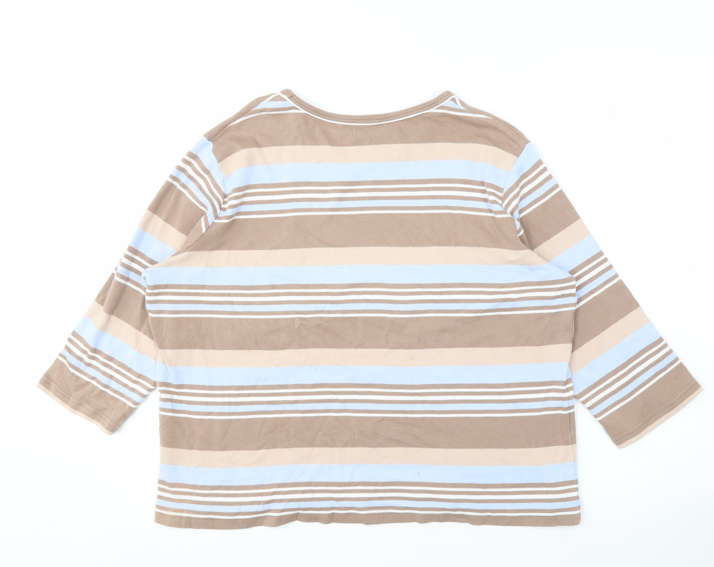 Damart Women's Multicoloured Striped Top Size M