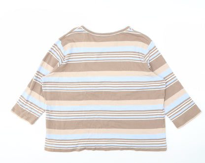 Damart Women's Multicoloured Striped Top Size M