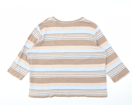 Damart Women's Multicoloured Striped Top Size M