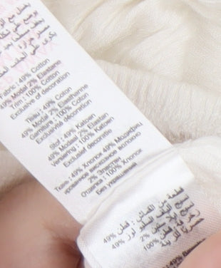 New Look Women's Ivory Cropped Off-Shoulder Blouse Size 12