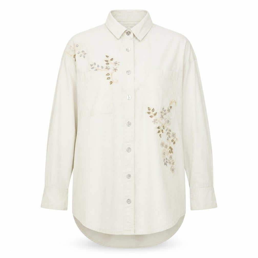 Womens UK Size S River Island Ivory Basic Button-Up