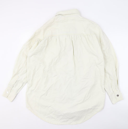 Womens UK Size S River Island Ivory Basic Button-Up