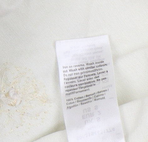 Womens UK Size S River Island Ivory Basic Button-Up