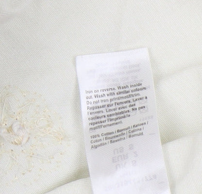 Womens UK Size S River Island Ivory Basic Button-Up