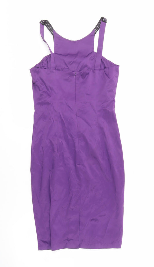 Quiz Women's Purple Party Shift Dress Size 8