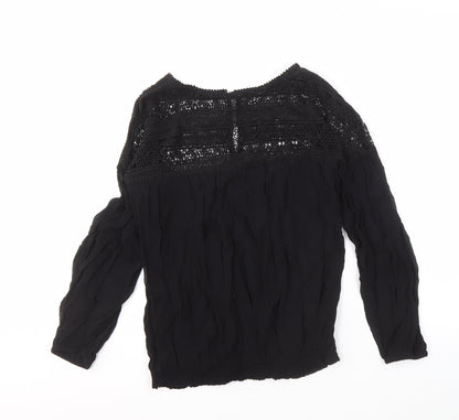 Womens UK Size 8 Oasis Black Basic Blouse