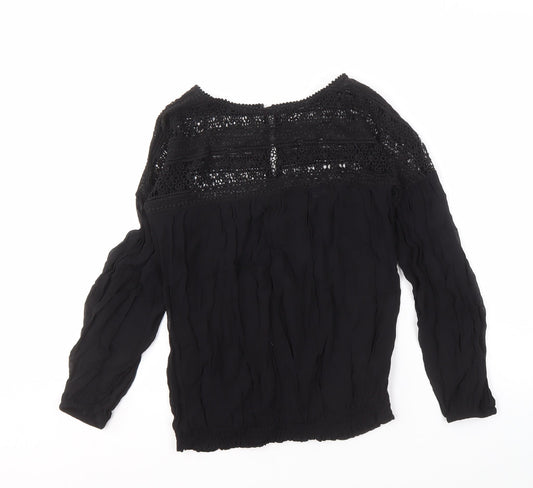 Womens UK Size 8 Oasis Black Basic Blouse
