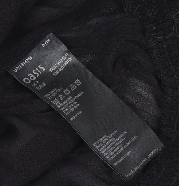 Womens UK Size 8 Oasis Black Basic Blouse