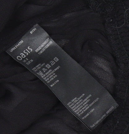 Womens UK Size 8 Oasis Black Basic Blouse