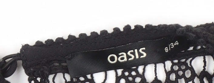Womens UK Size 8 Oasis Black Basic Blouse