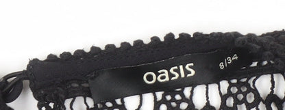 Womens UK Size 8 Oasis Black Basic Blouse