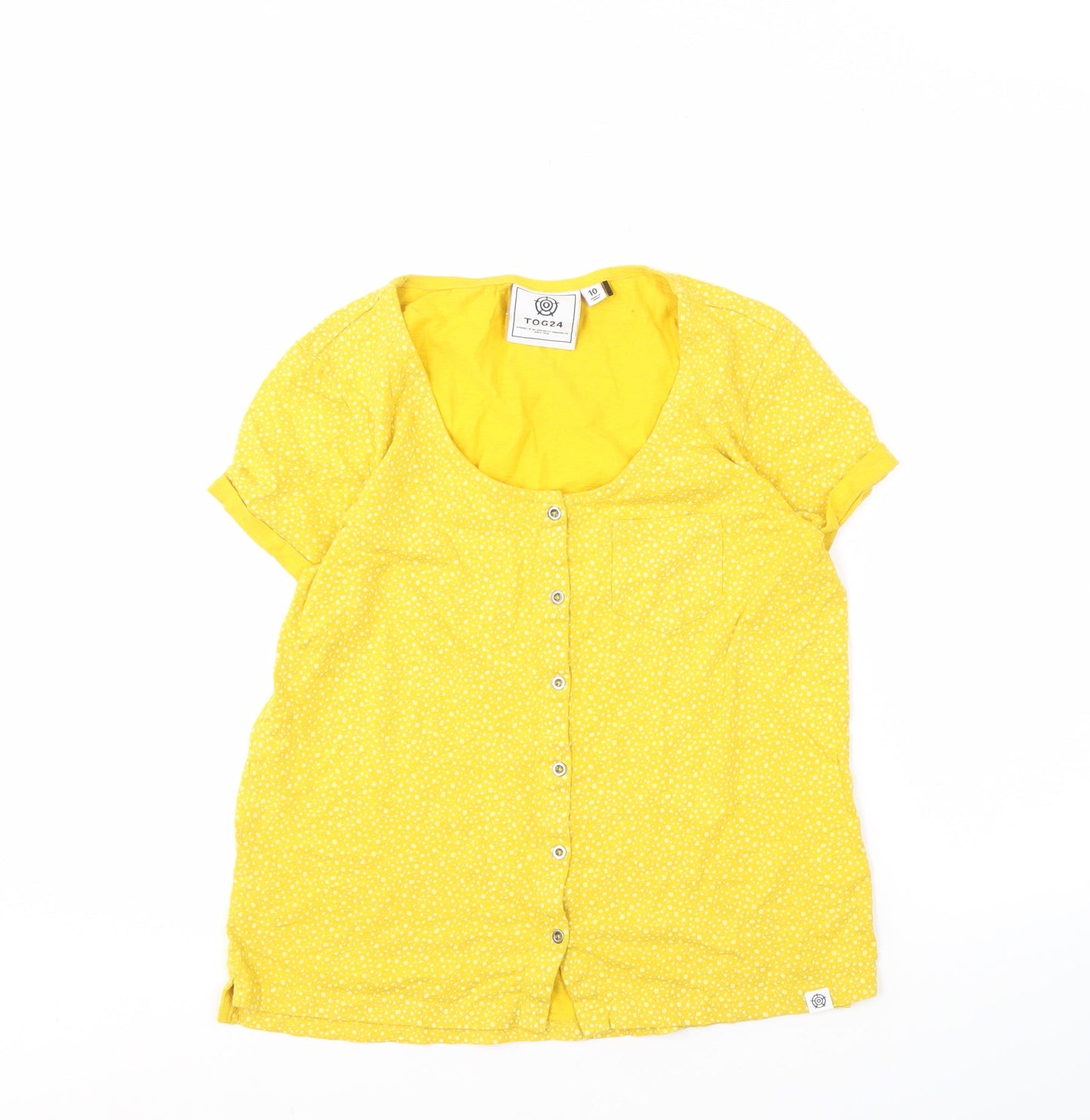 Womens UK Size 10 TOG24 Yellow Basic Blouse