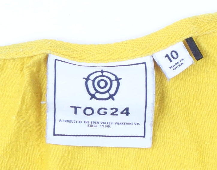 Womens UK Size 10 TOG24 Yellow Basic Blouse