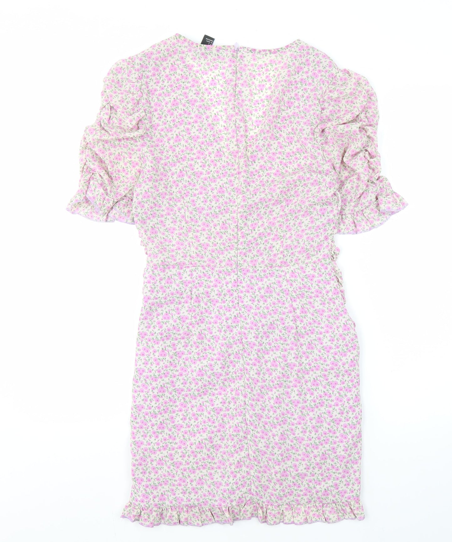 SBETRO Women's Floral Puff Sleeve Sheath Dress S