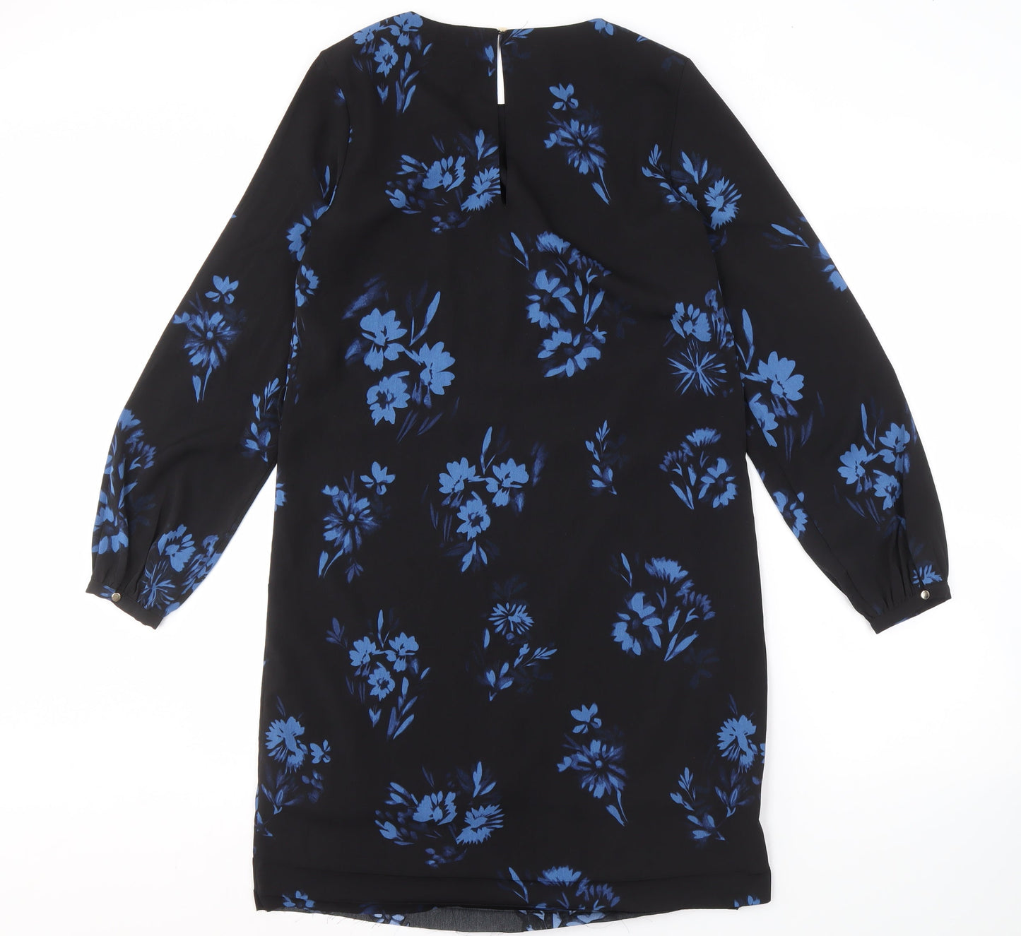 H&M Women's Black Floral Dress Size 8 Long Sleeve