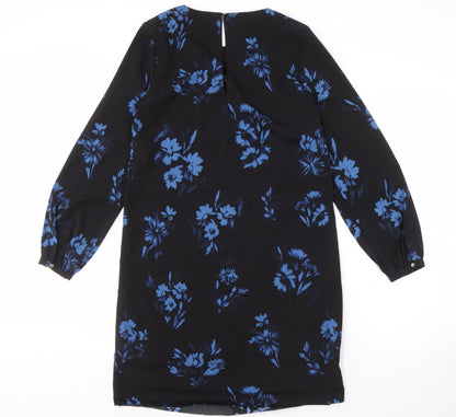 H&M Women's Black Floral Dress Size 8 Long Sleeve