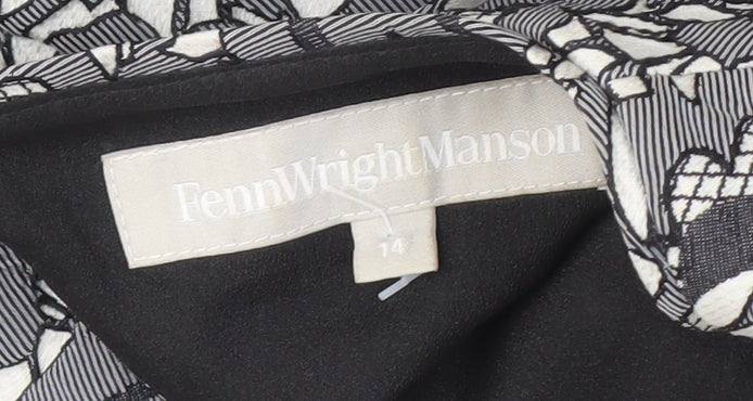 Fenn Wright Manson Women's Grey Floral Dress Size 14