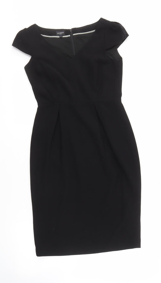 Hobbs Women’s Black Sheath Dress, Size 8 Short Sleeve