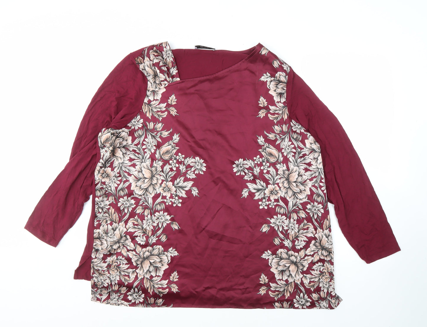Womens UK Size 22 Marks and Spencer Red Jersey Blouse