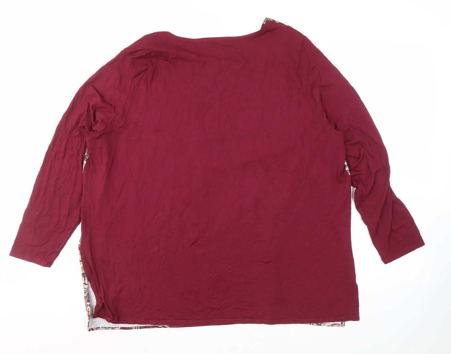 Womens UK Size 22 Marks and Spencer Red Jersey Blouse