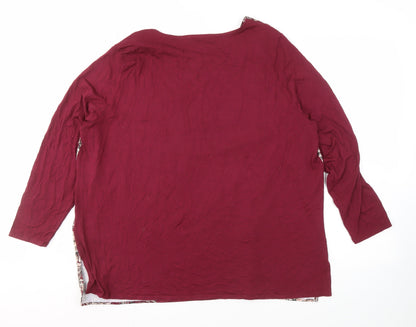 Womens UK Size 22 Marks and Spencer Red Jersey Blouse