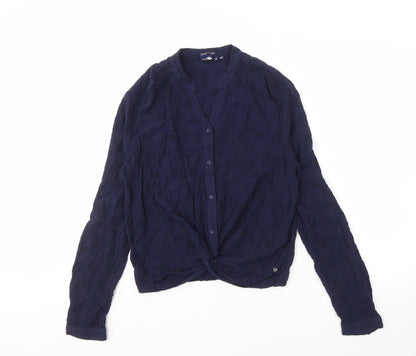 Womens UK Size 10 Superdry Blue Basic Blouse