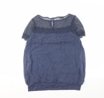 Womens UK Size L Phase Eight Blue Basic Blouse