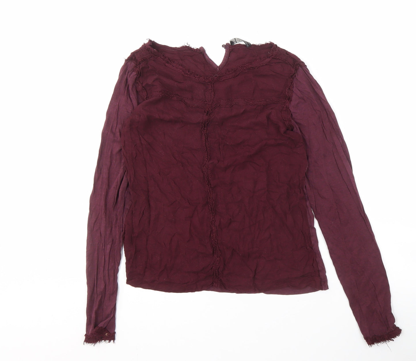 Womens UK Size M Zara Purple Basic Blouse