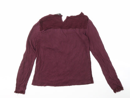 Womens UK Size M Zara Purple Basic Blouse
