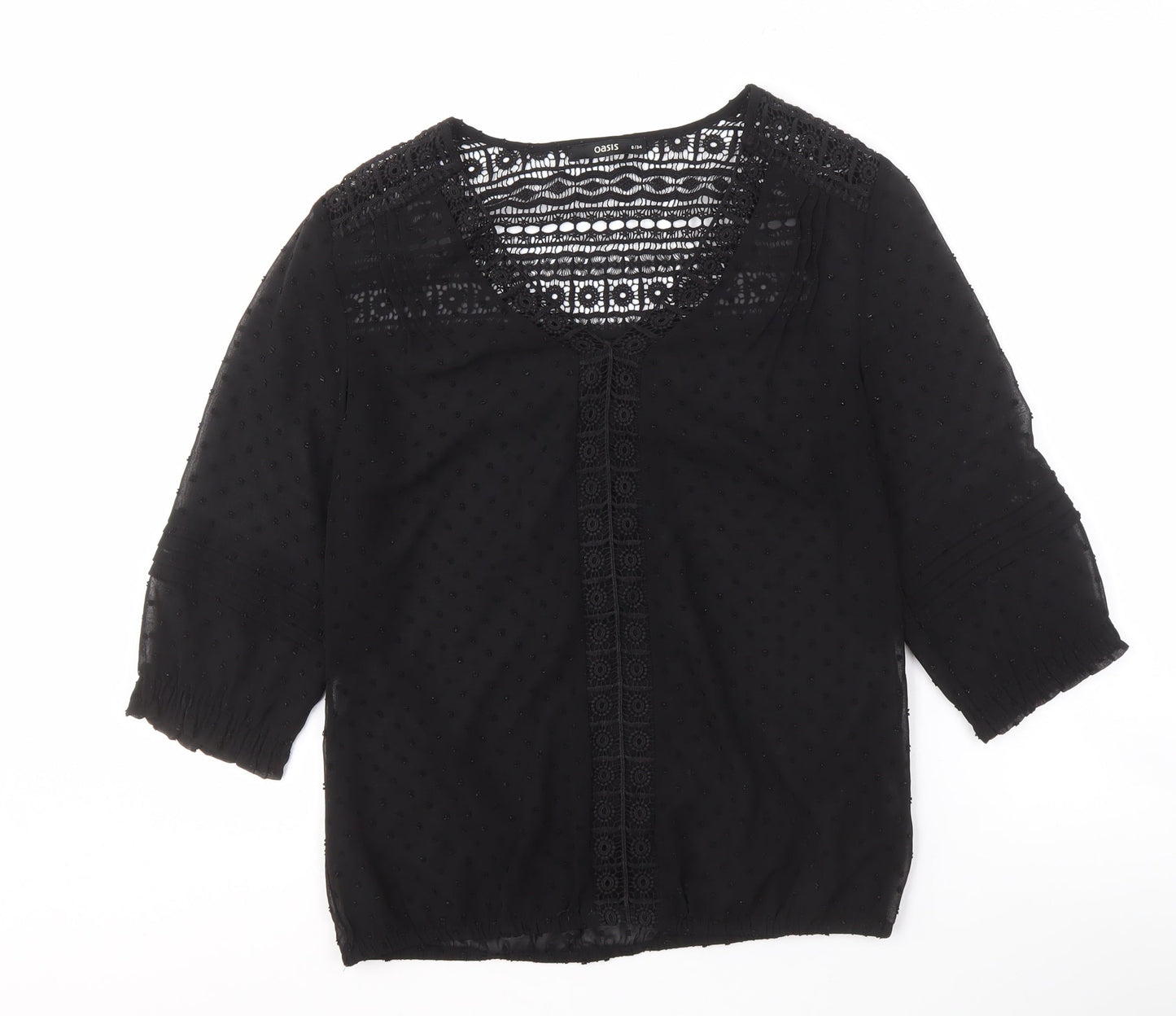 Womens UK Size 8 Oasis Black Basic Blouse