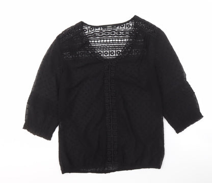Womens UK Size 8 Oasis Black Basic Blouse
