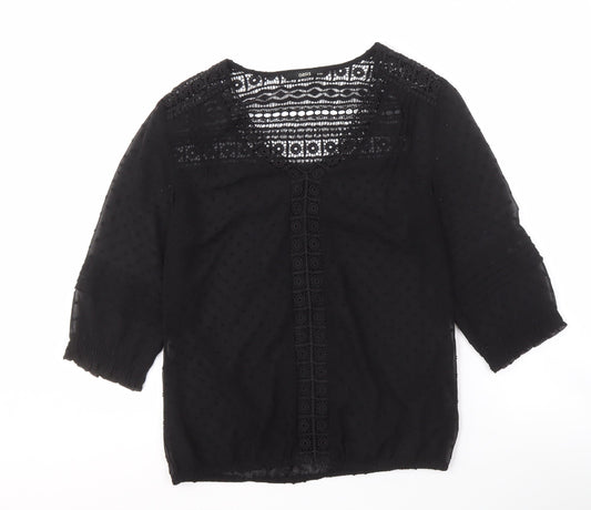 Womens UK Size 8 Oasis Black Basic Blouse