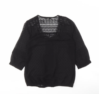 Womens UK Size 8 Oasis Black Basic Blouse