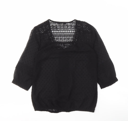 Womens UK Size 8 Oasis Black Basic Blouse
