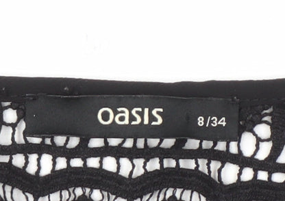 Womens UK Size 8 Oasis Black Basic Blouse