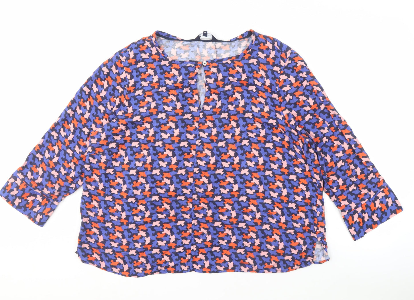 Womens UK Size 16 Crew Clothing Company Multicoloured Basic Blouse