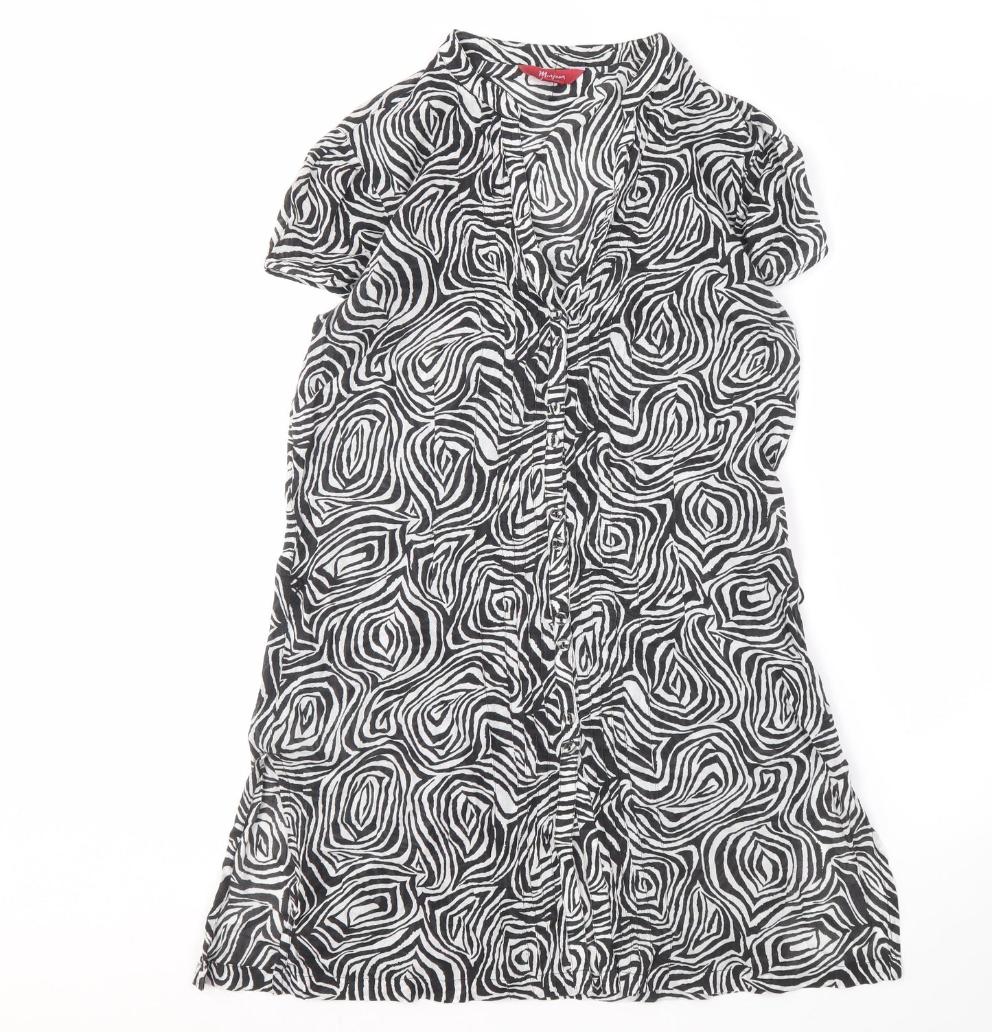 Monsoon Women's Black White Animal Print Dress Size 10