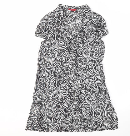 Monsoon Women's Black White Animal Print Dress Size 10