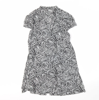 Monsoon Women's Black White Animal Print Dress Size 10